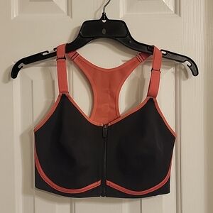 Half Moon Active Sports Bra by Modern Movement. Size 34DDD. Color Black and Red